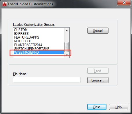 Menubar, Toolbar and Ribbon is Not Being Loaded in WiseImage for AutoCAD